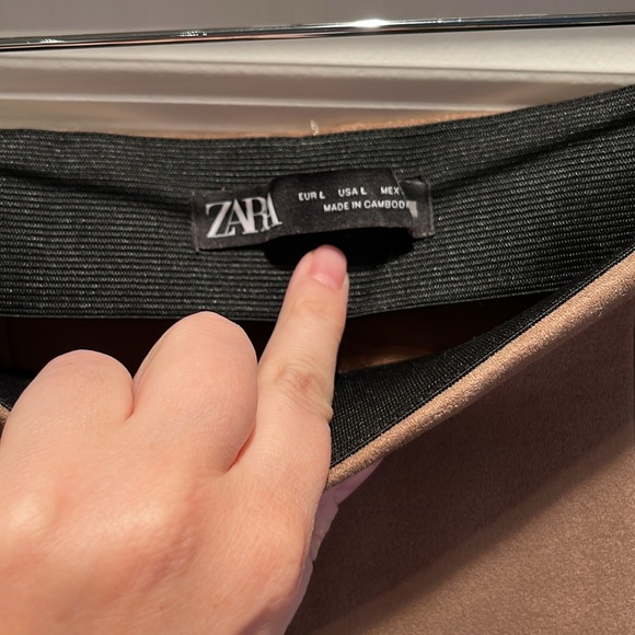 Camel faux suede cigarette pants - Picture 3 of 5